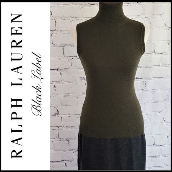 Ralph Lauren Black Label Sweaters - RALPH LAUREN BLACK LABEL Green Cashmere Short Slee